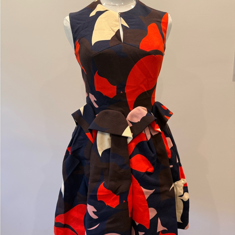 Delpozo Sculptural Floral Cocktail Dress – Made in Spain